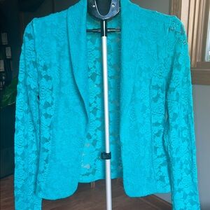 INC International Concepts Teal Lace Blazer